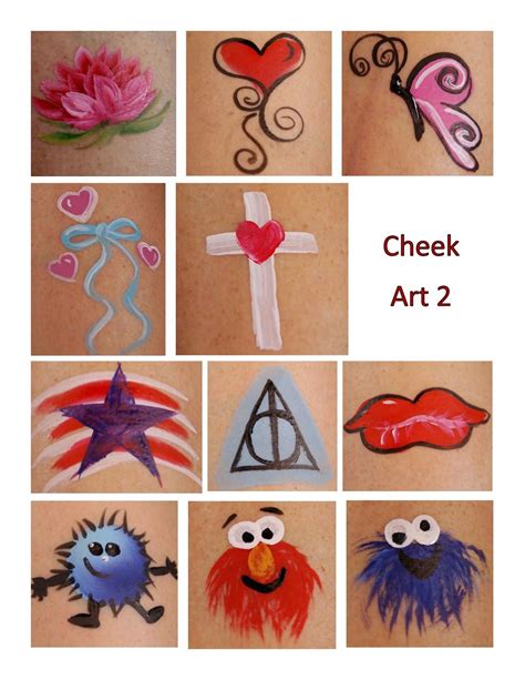 easy face painting ideas for cheeks|printable cheek art face painting.